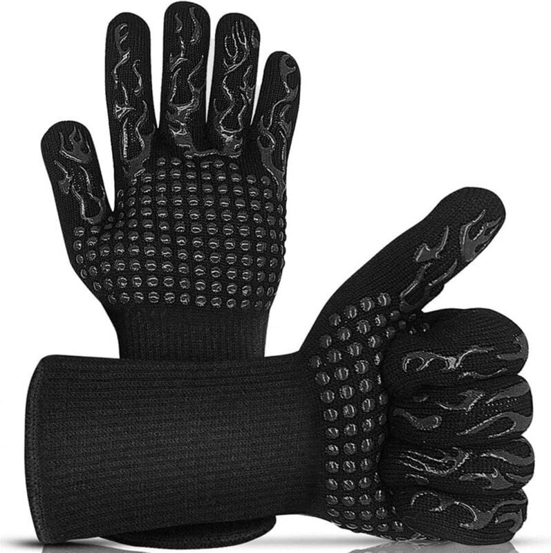 Grilling Gloves, 1472°F Heat Resistant Gloves, Grill Silicone Non-Slip Oven Gloves, Cooking Gloves for Barbecue, Grill G...