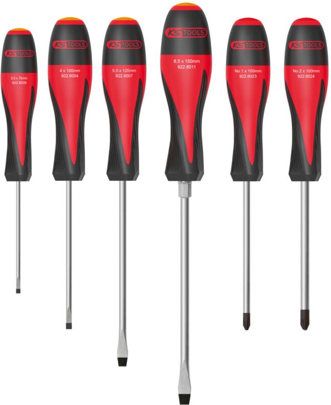 Set mit 6 Schlitz- und Philipps-Schraubendrehern