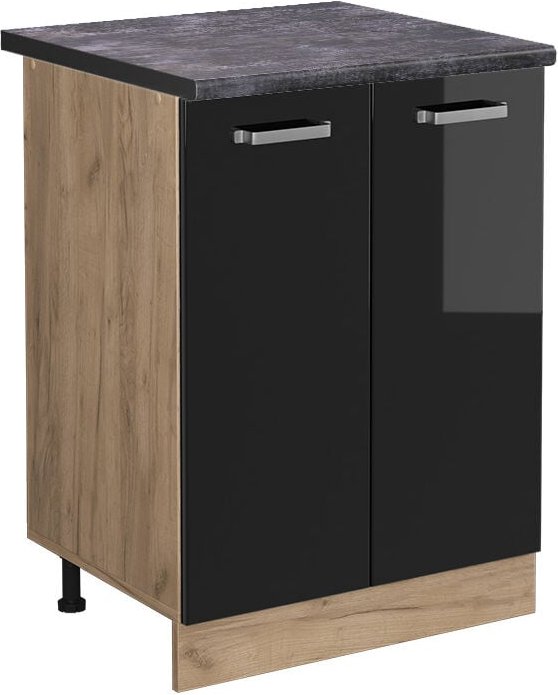 Thumbnail - Vicco - Küchenunterschrank R-Line, Schwarz Hochglanz, 60 cm , ap Anthrazit