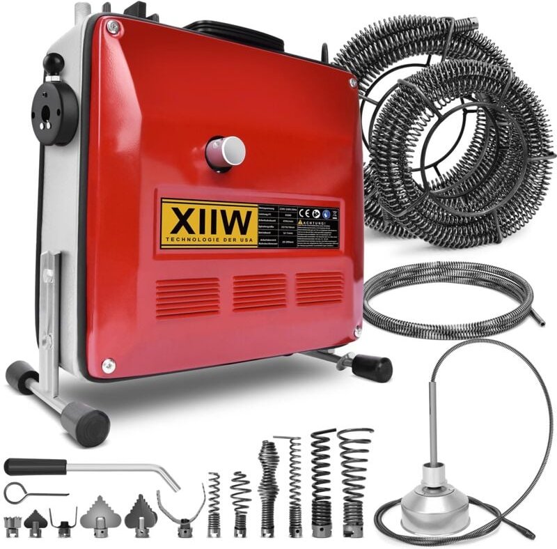 Xiiw - 850W Rohrreinigungsmaschine 230V-240V Rohrreinigungsgerät Rohrreinigungsspirale,Riemenantrieb,geeignet für Ø30-20...
