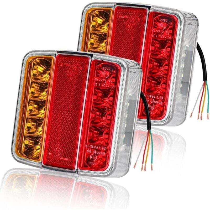 Thumbnail - YMYNY 2 Stück 26 LED 12 V Anhänger-Rücklichter, Blinker, Bremslichter, Reflektoren, Kennzeichenbeleuchtung, IP67, wasser...