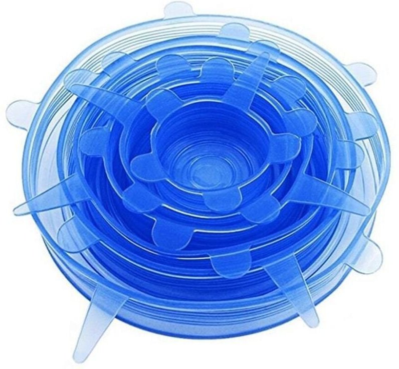 6x blaue silikondeckel