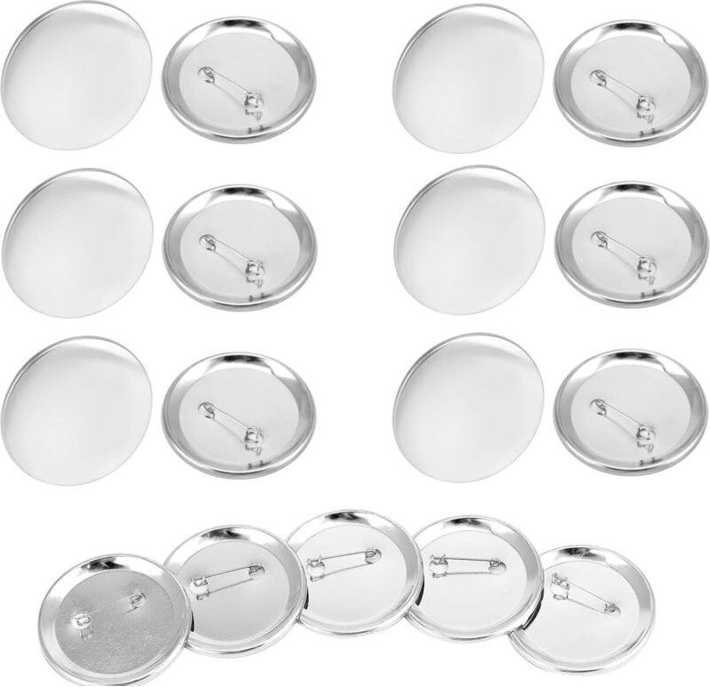 20 Stück Leere Schaltfläche Abzeichen Button Teile Button Supplies Back Button Teile fürButtonmaschinen, diy Pin Zubehör...