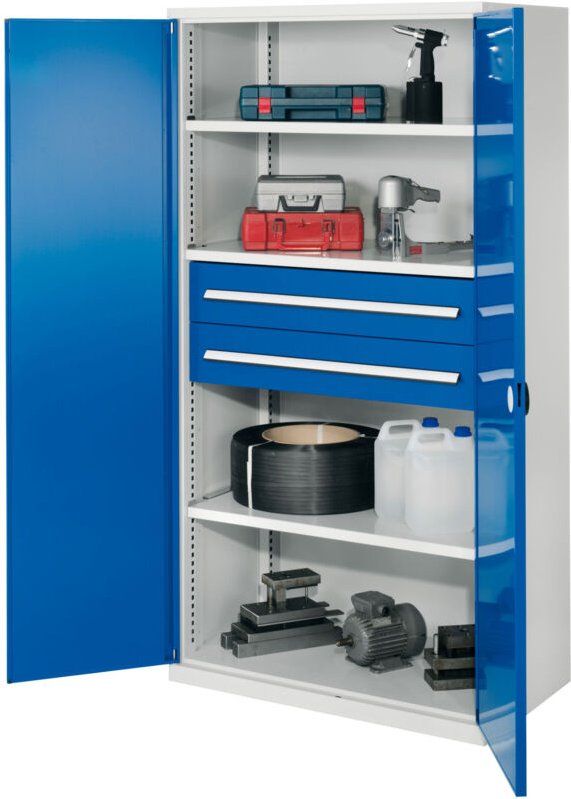 Kappes Schwerlastschränke ohne Mitteltrennwand 1950x1000x600mm Modell 42 Doppelwandtüren enzianblau