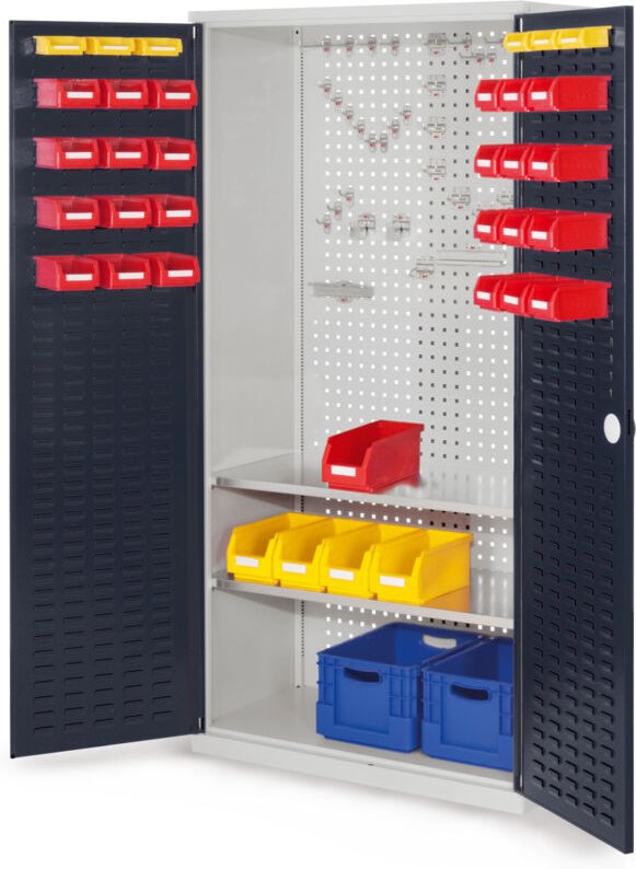 Kappes ®RasterPlan Werkzeugschrank 1950x1000m Modell 5 Tiefe 500mm Schlitzplattentüren anthrazitgrau