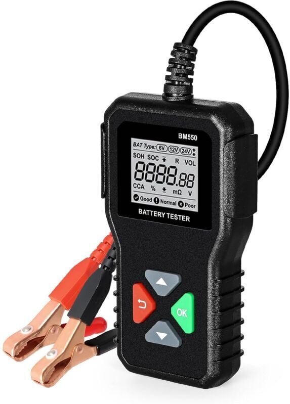 BM550 6 v 12 v 24 v Autobatterietester mit 100–2000 CCA-Spannungstest, Auto-LKW-Batterieanalysator. - KZQ