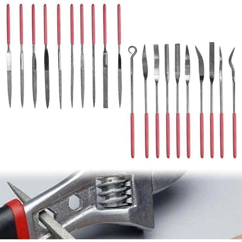 20 Stück Diamant-Nadelfeilen, flache Diamantfeile, Diamantfeile zum Schärfen, Metallfeile, von DEBUNS