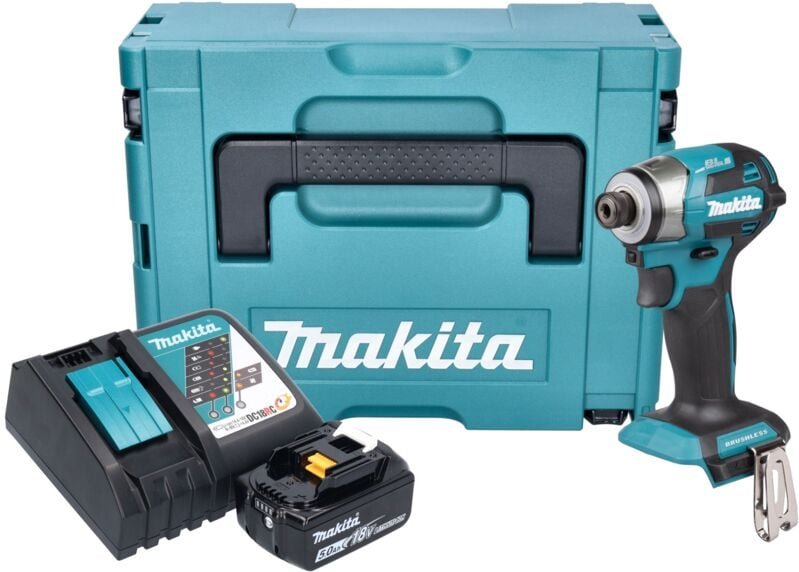 Makita DTD 173 RT1J Akku Schlagschrauber 18 V 180 Nm 1/4“ Brushless + 1x Akku 5,0 Ah + Ladegerät + Makpac