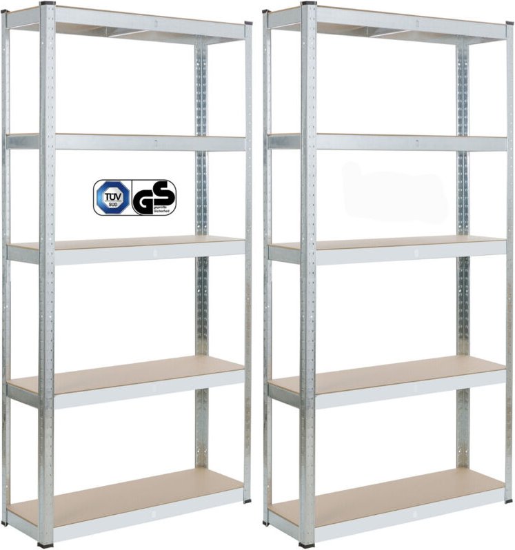 2er set Schwerlastregal 875 kg Kellerregal Lagerregal Steckregal 180 x 90 x 40 cm Regal - Arebos