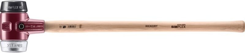 SIMPLEX-Vorschlaghammer, Gummikomposition / Weichmetall mit Tempergussgehäuse und Hickorystiel D=80 mm 3029.081