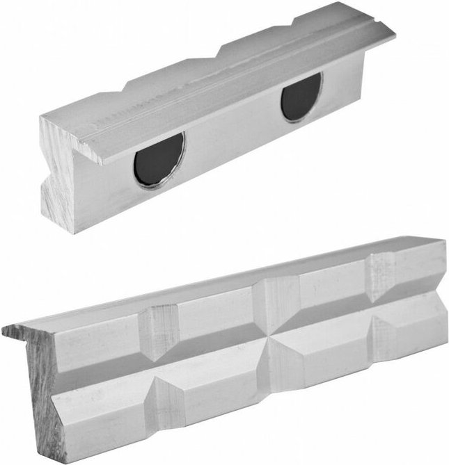 Dema - Alu Schutzbacken Prismenbacken Schonbacken 125 mm magnetisch für Schraubstock