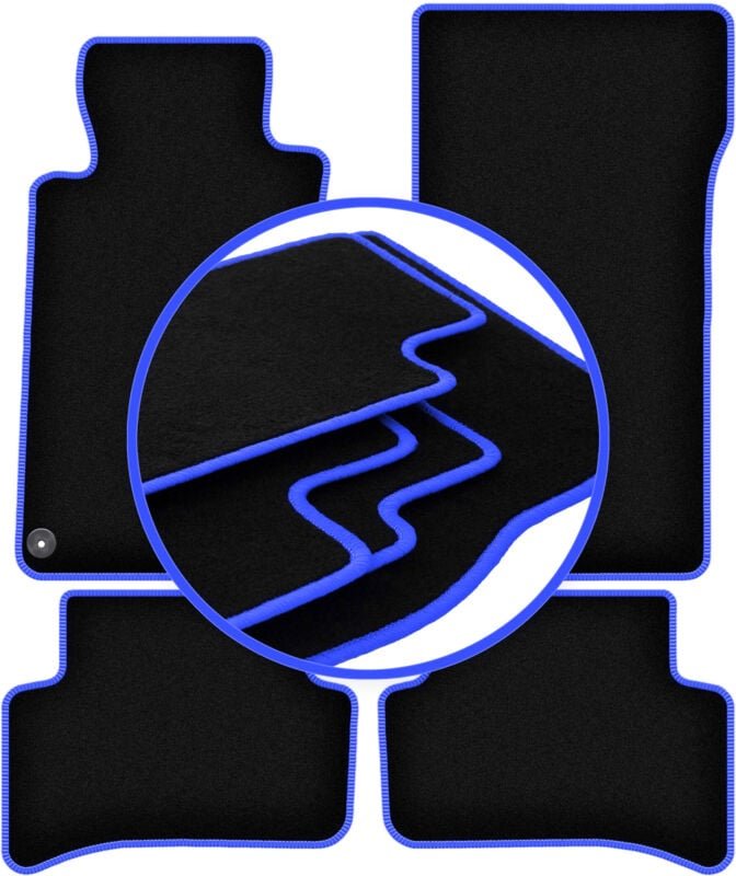 CARLUX-BLUE Autofußmatten für: Mercedes C W203 Coupé (2000-2008)