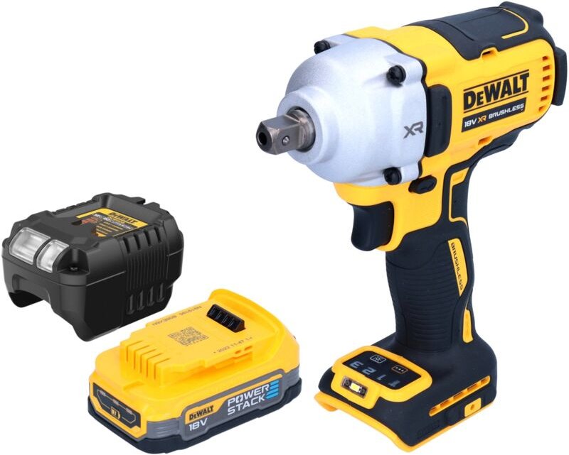 DeWalt DCF 892 E1 Akku Schlagschrauber 18 V 812 Nm 1/2" Brushless + 1x Powerstack Akku 1,7 Ah + Ladegerät