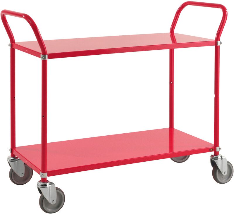 Kongamek Etagenwagen mit 2 Böden 900x440mm in Rot mit Bremse