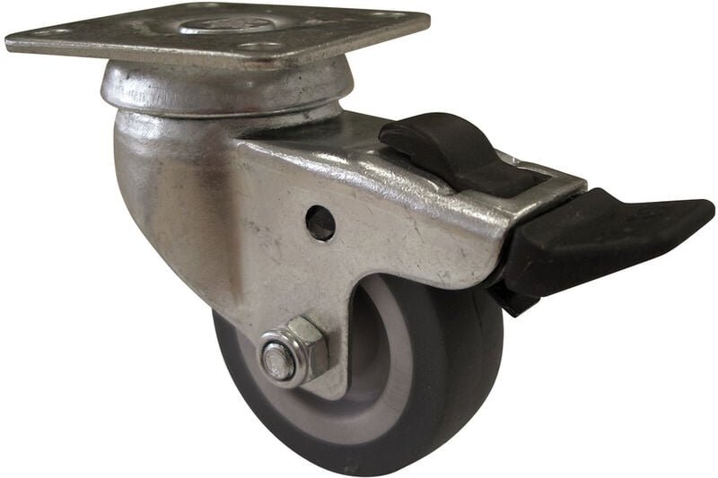 Apparate-Lenkrolle, mit Platte, verzinkt, 75mm, 1 stk - HSI