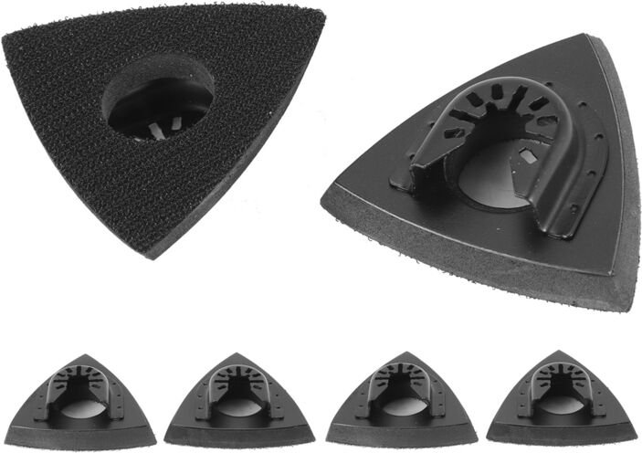 6 Stück 3-1/8 Zoll Power-Oszillationswerkzeug-Schleifpads, 80 mm Dreieck-Schleifpads Universal-Schnellspann-Multitool-Pa...