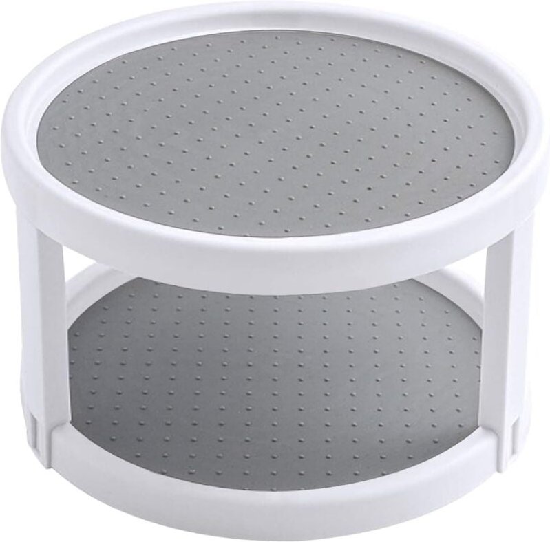 Fitags - Gewürzregal, Gewürzregal, 2-stufiger drehbarer Gewürzhalter, Gewürzregal-Aufbewahrungshalter, für Küche, Kühlsc...