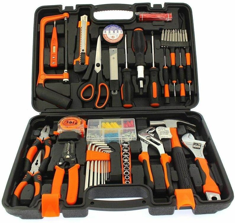 Varan Motors - NEHTS-26 Werkzeugkasten, Werkzeugkoffer, 52 Stück + Schrauben und Dübelsatz