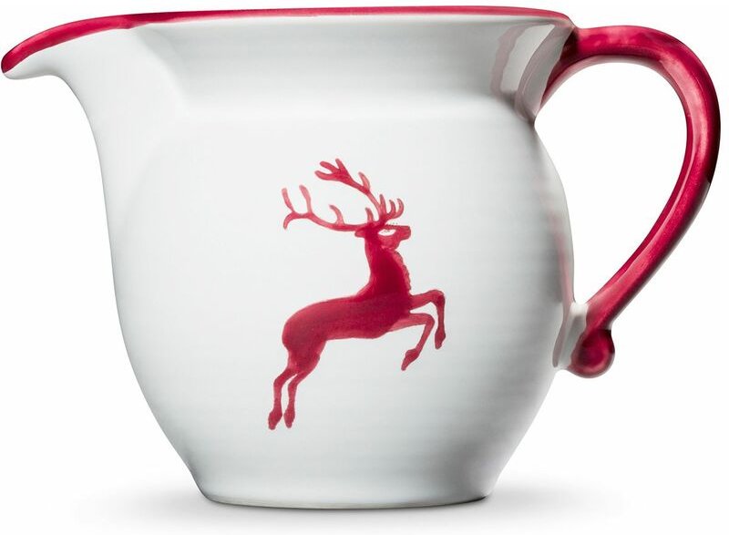 Gmundner Keramik - Bordeauxr. Hirsch, Milchgießer Cup 0,5 Liter