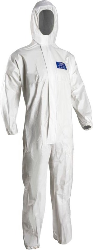 Set aus 25 Einweg-Overall mit Kapuze, Mikroporös, Weiß - SPP + Mikroporöse Folie M