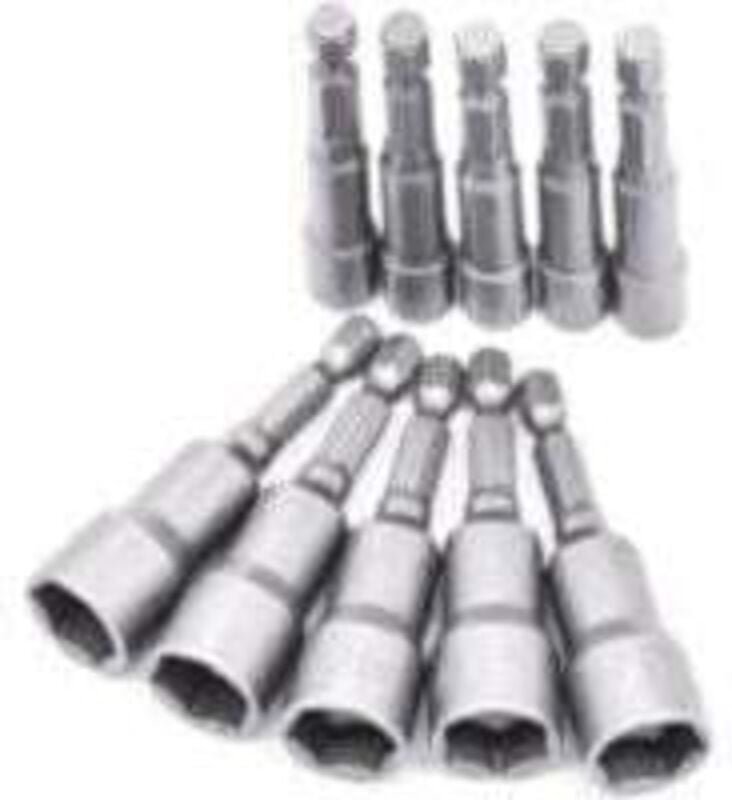 Thumbnail - CHOYCLIT 10-teiliges 6-19-mm-Sechskant-Steckschlüssel-Adapter-Set aus Chrom-Vanadium-Stahl für Steckschlüssel, Bohrmasch...