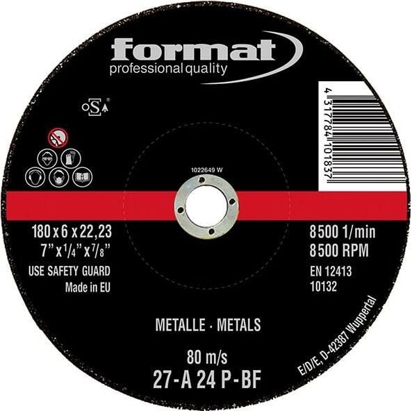 Schruppscheibe gekröpft Stahl/Guss 115x6mm FORMAT