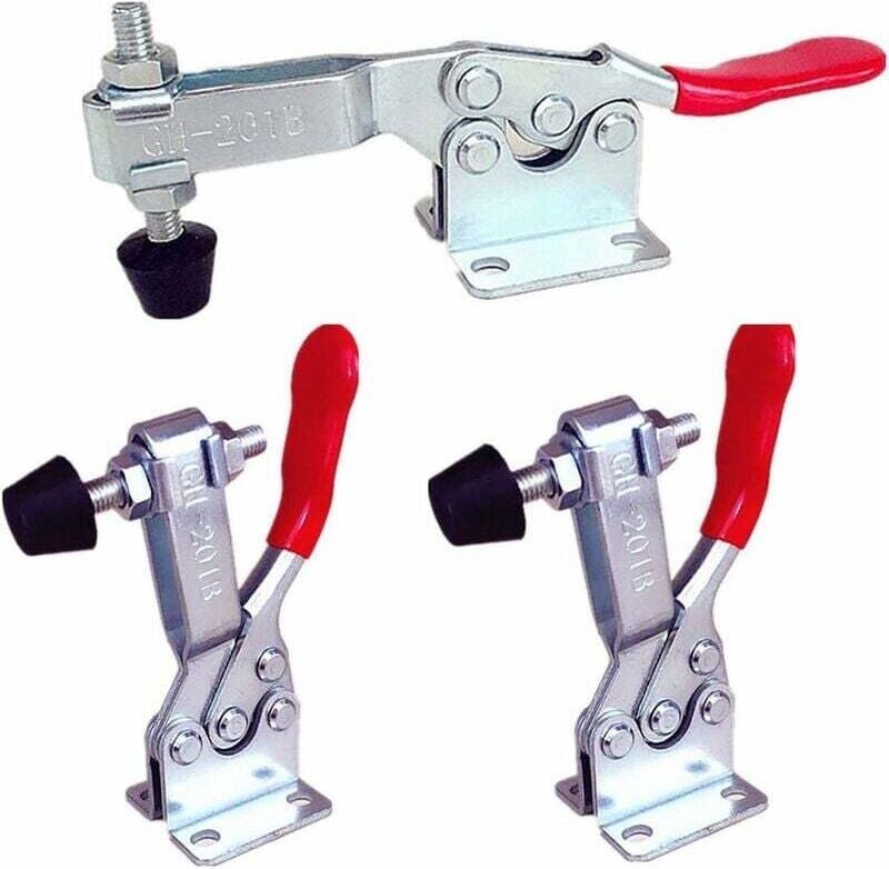 Liuer 3 Stück Horizontale Knebelklemme aus Metall, Knebelklemme, Schnellspannstange, Handwerkzeug, rutschfeste Haltekraf...