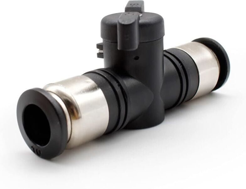 KZQ - Regolatore di flusso d'aria con valvola a sfera pneumatica da 10 mm di diametro interno, connettore rapido nero pe...