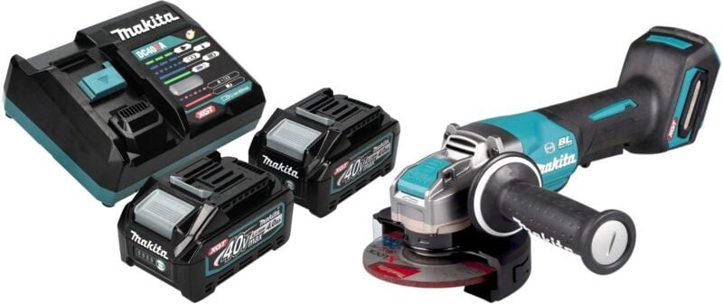 Makita GA 047 GM201 Akku Winkelschleifer 40 V max. 125 mm X-LOCK Brushless + 2x Akku 4,0 Ah + Ladegerät