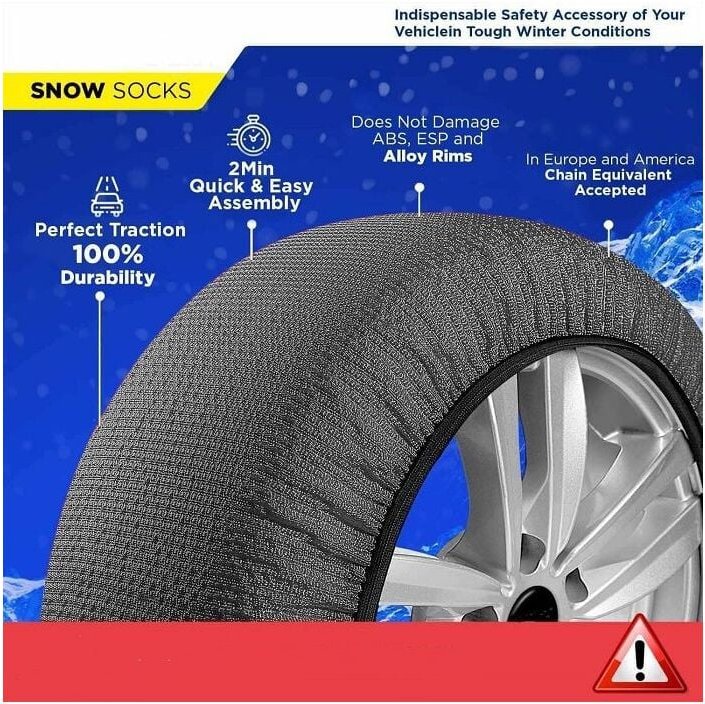 Autoreifen-Schneesocken, Schnee-Notfalltraktion für Fahrzeuge, sicheres Fahren auf Eis, Frost, Schnee, extra starke Schn...