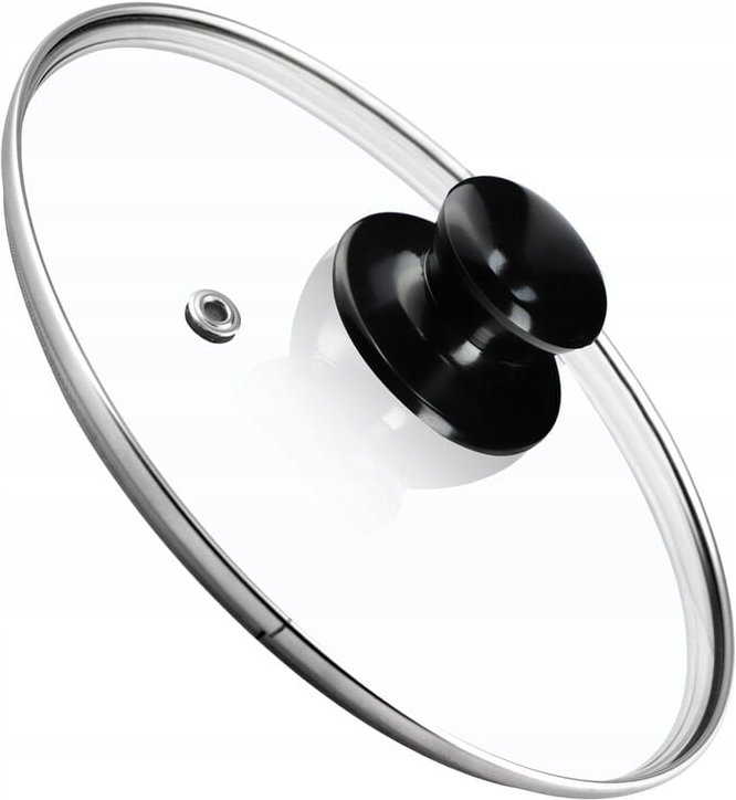 Kadax - Topfdeckel, Universaldeckel aus Glas mit glänzend schwarz griff, 24 cm