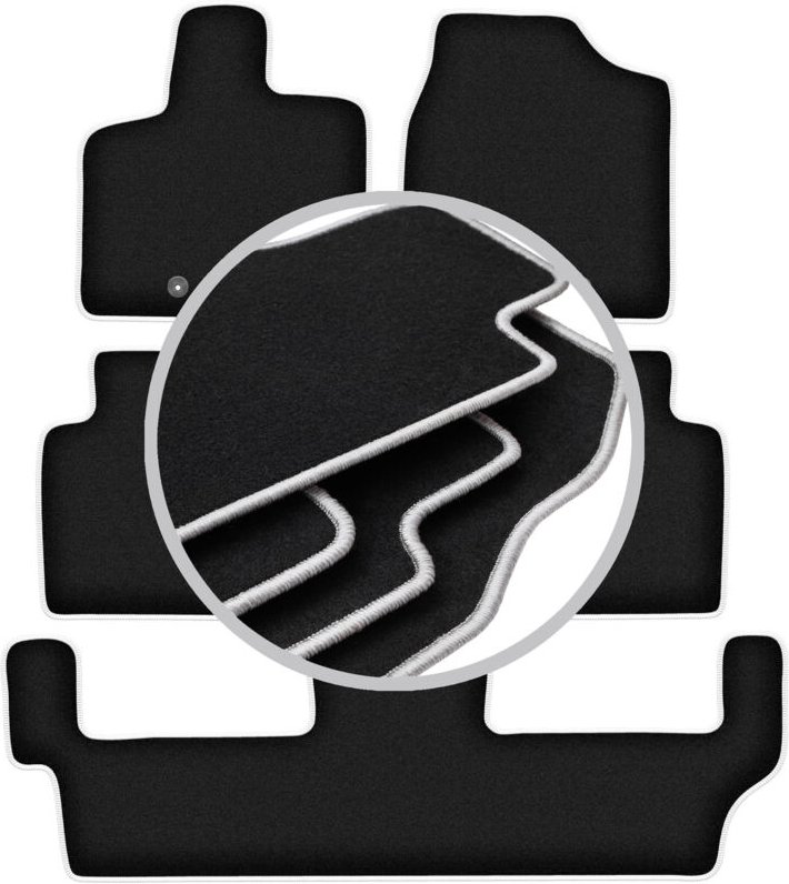 CARLUX-SILVER Autofußmatten für: Chrysler Grand Voyager V 7-Sitzer (2008-2016)