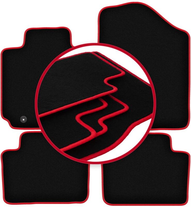 CARLUX-RED Autofußmatten für: Hyundai Veloster Coupé (2011-2018)