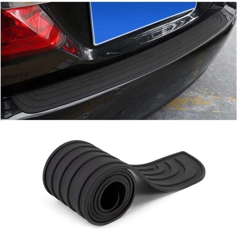 Gummi-Stoßstangenschutz, Ladekantenschutz, Kratz- und Abriebfest, Selbstklebender Heckstoßstangenschutz für Autos, SUVs ...