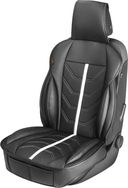 PKW Sitzauflage Kimi, Auto-Sitzaufleger im Rennsportdesign schwarz/weiß