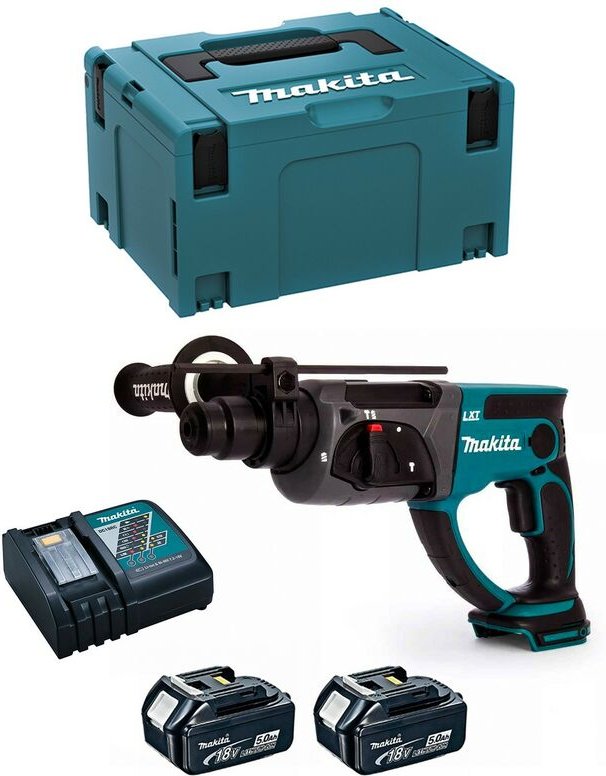 Makita - Bohrhammer DHR202RTJ (2 x 5,0 Ah + DC18RC + makpac 3)