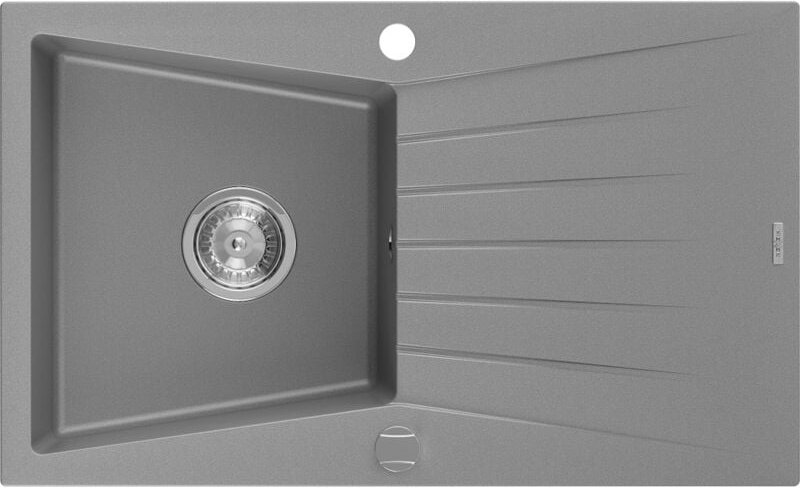 Thumbnail - Mexen Cesar Granitspüle mit einem Becken und einer Abtropffläche 775 x 470 mm, Grau - 6514771010-71