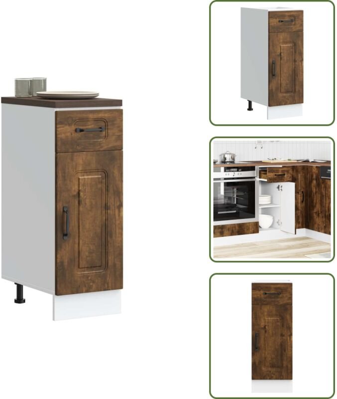 Küchenunterschrank Kalmar Räuchereiche Holzwerkstoff - Küchenunterschrank - Küchenunterschränke - Spülenunterschrank - U...