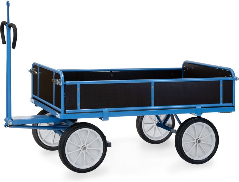 Fetra Handpritschenwagen mit Bordwänden, abklappbar, Zugöse an der Deichsel 400x80mm Vollgummi-Bereifung 1600x900mm Lade...