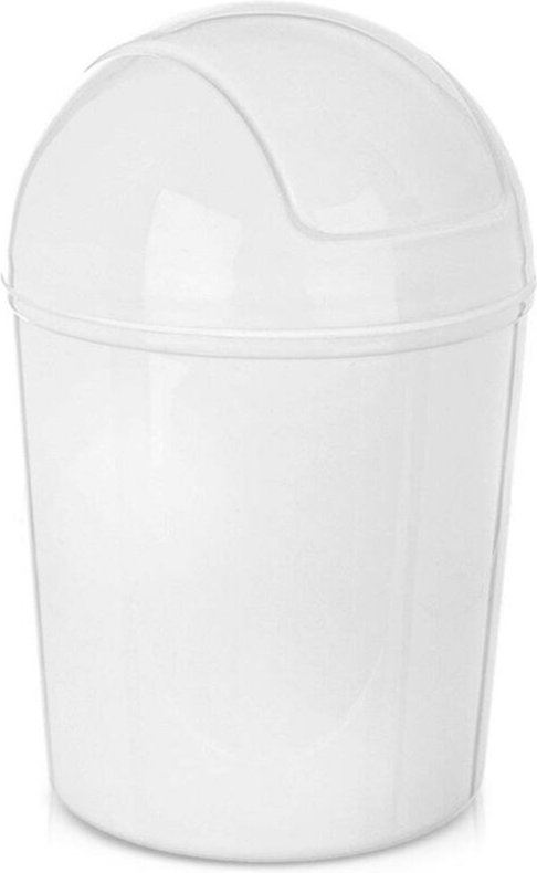 Plastic bathroom waste bin white 920 ml