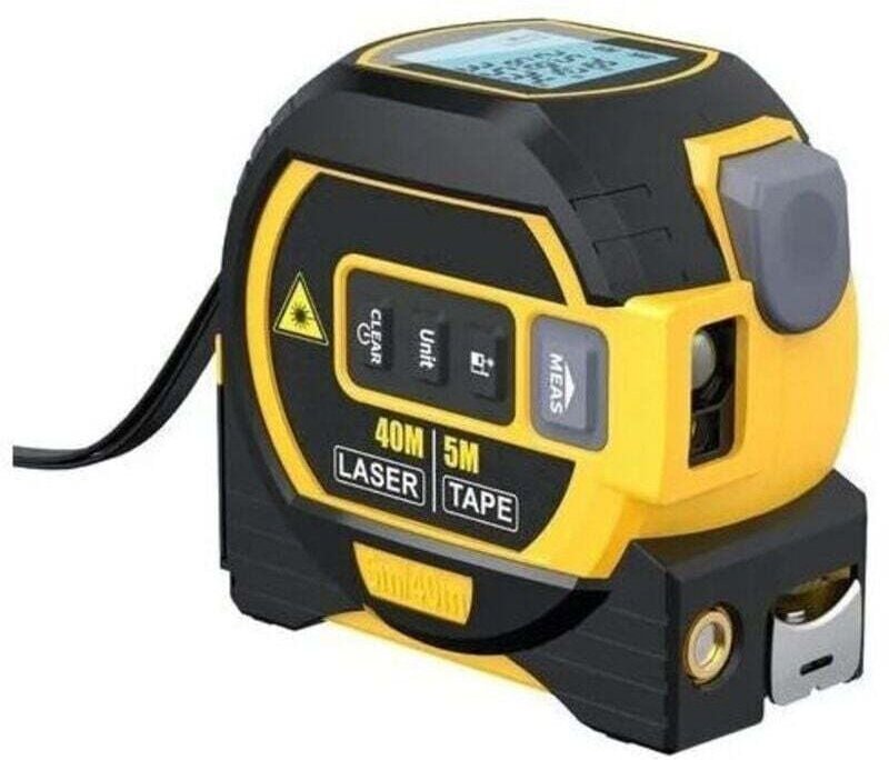 3-in-1-Digital-Lasermessgerät mit Kreuzlinienlaser, 131 Fuß digitaler Laser-Entfernungsmesser, 16 Fuß langes Maßband mit...