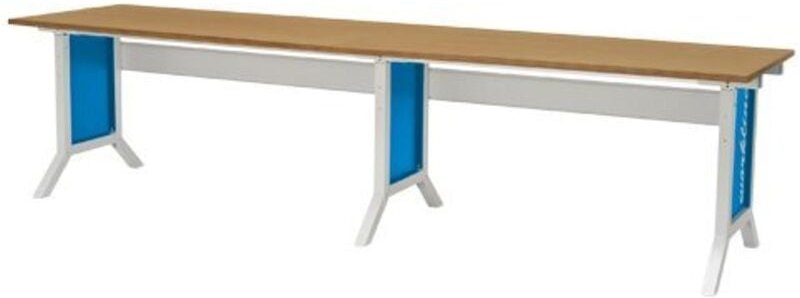 Workline-Arbeitstisch Breite 3000 mm, höhenverstellbar mit Kurbelfeststellung Maße in mm (BxTxH): 3000 x 750 x 1100