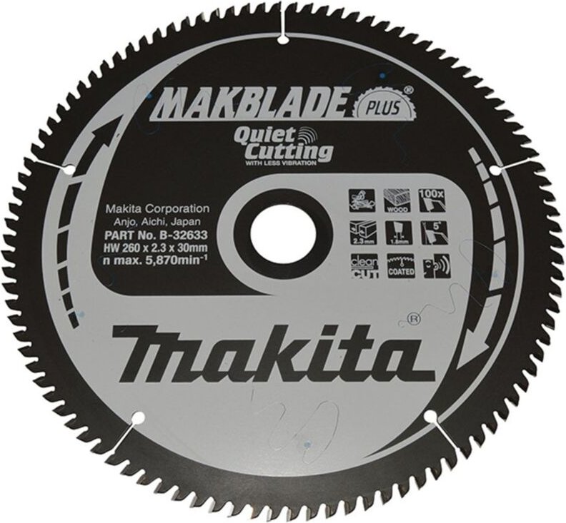 Sägeblatt makblade+ 260x30x100Z - Makita