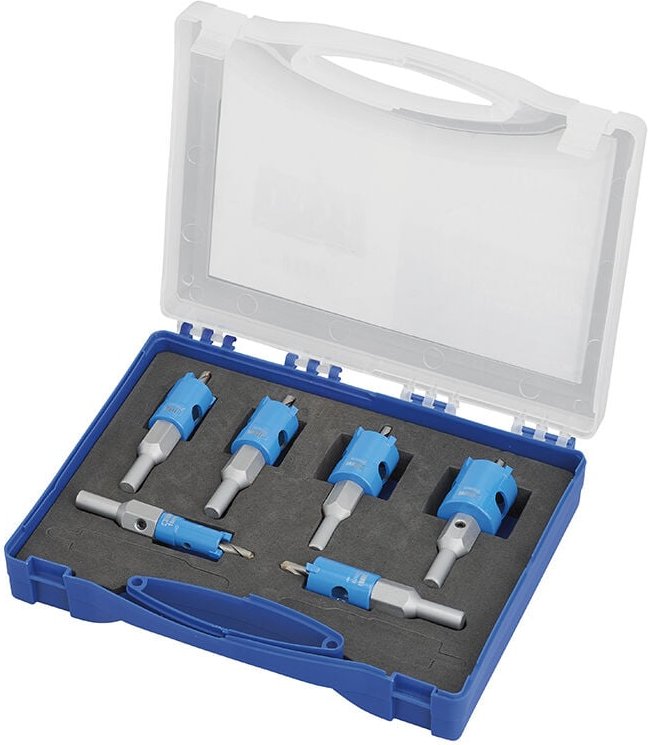 Set mit 6 Hartmetall-Lochschneidern fur den Bau 16ÔÇô35 mm Fervi p076/006s