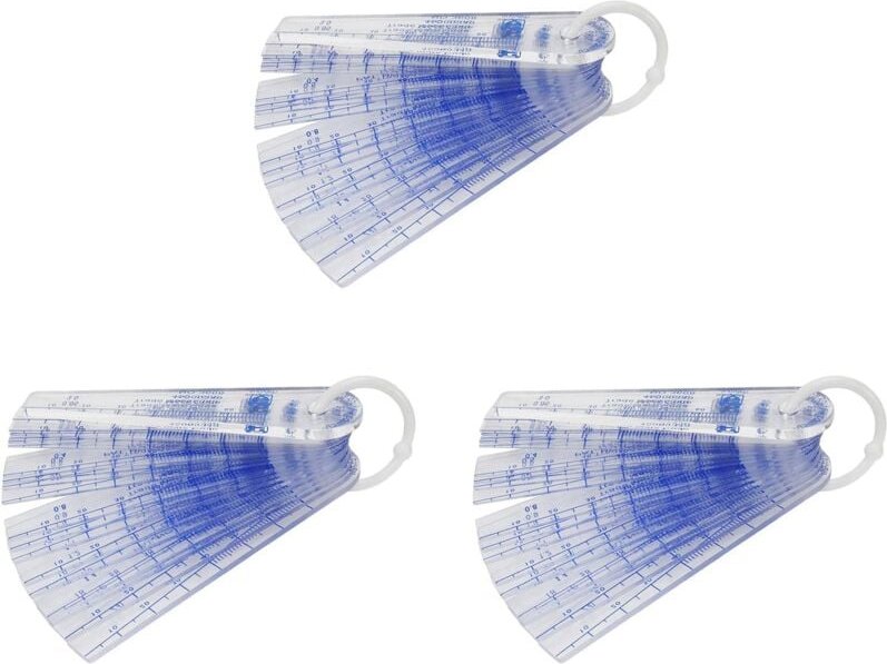Thumbnail - 3X Fühlerlehre Aus Kunststoff, 0,05 mm Bis 3 Mm, Metrisches Spaltmessgerät, 21 Blatt
