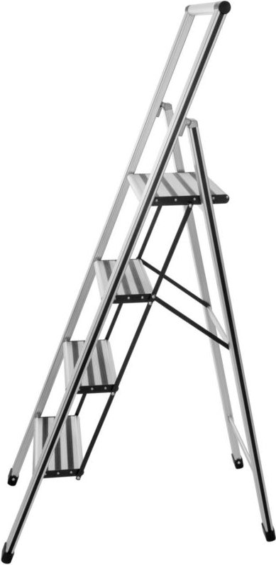 Trittleiter klappbar Sicherheitsleiter mit 4 rutschsicheren XXL-Stufen 2,80 m Leitern - Wenko