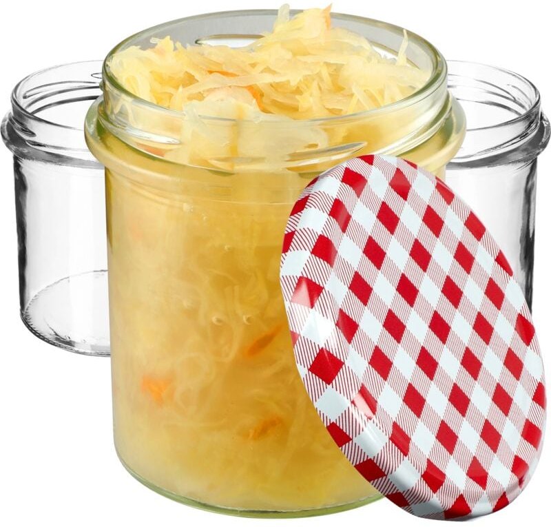 Kadax - Marmeladengläser 350ml, fi82 mm, Einmachgläser mit Schraubdeckel, Honiggläser, Einweckgläser,