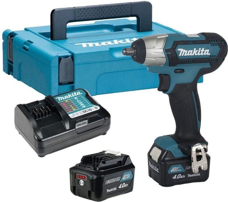 10,8 v Li-Ion 4 Ah 140 Nm Schlagschrauber – 2 Akkus, Ladegerät, Box – TW140DSMJ - Makita