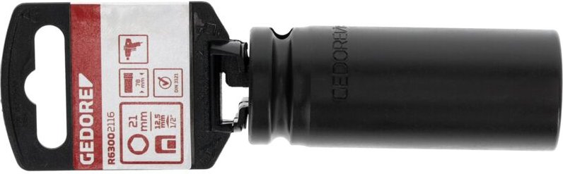 R63002116 Kraftschraubereinsatz 1/2" 6-kant 21 mm Länge 78 mm