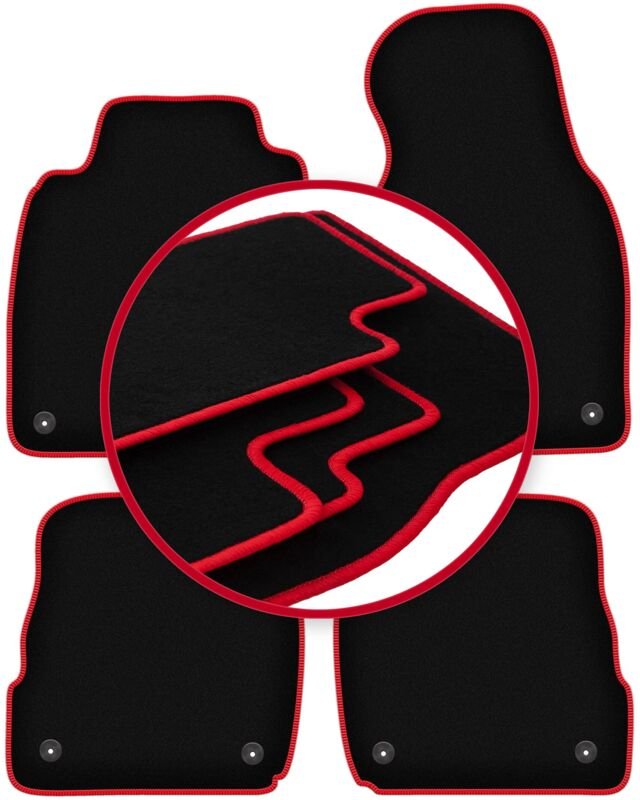 CARLUX-RED Autofußmatten für: Audi A6 C5 Avant, Kombi, Limousine, Quattro, Allroad (1997-2005)
